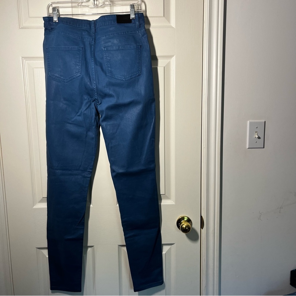 KATE SPADE SATURDAY Blue Skinny Coated Jeans High-Waisted Size 29 - Picture 2 of 6